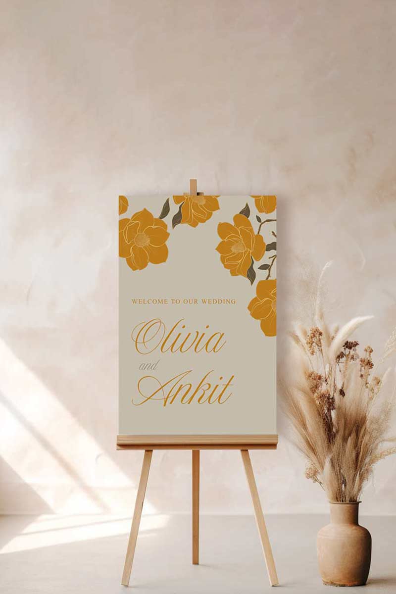 Yellow Floral Sign