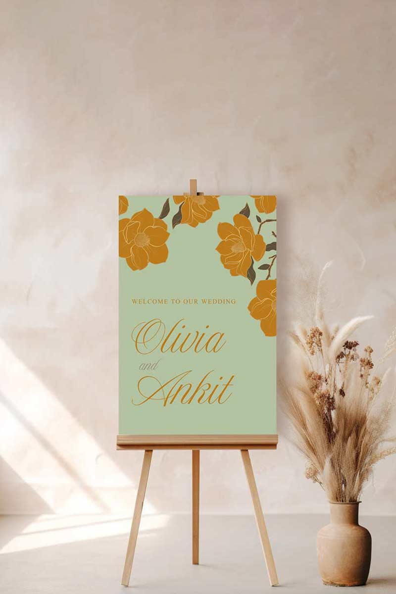 Yellow Floral Sign