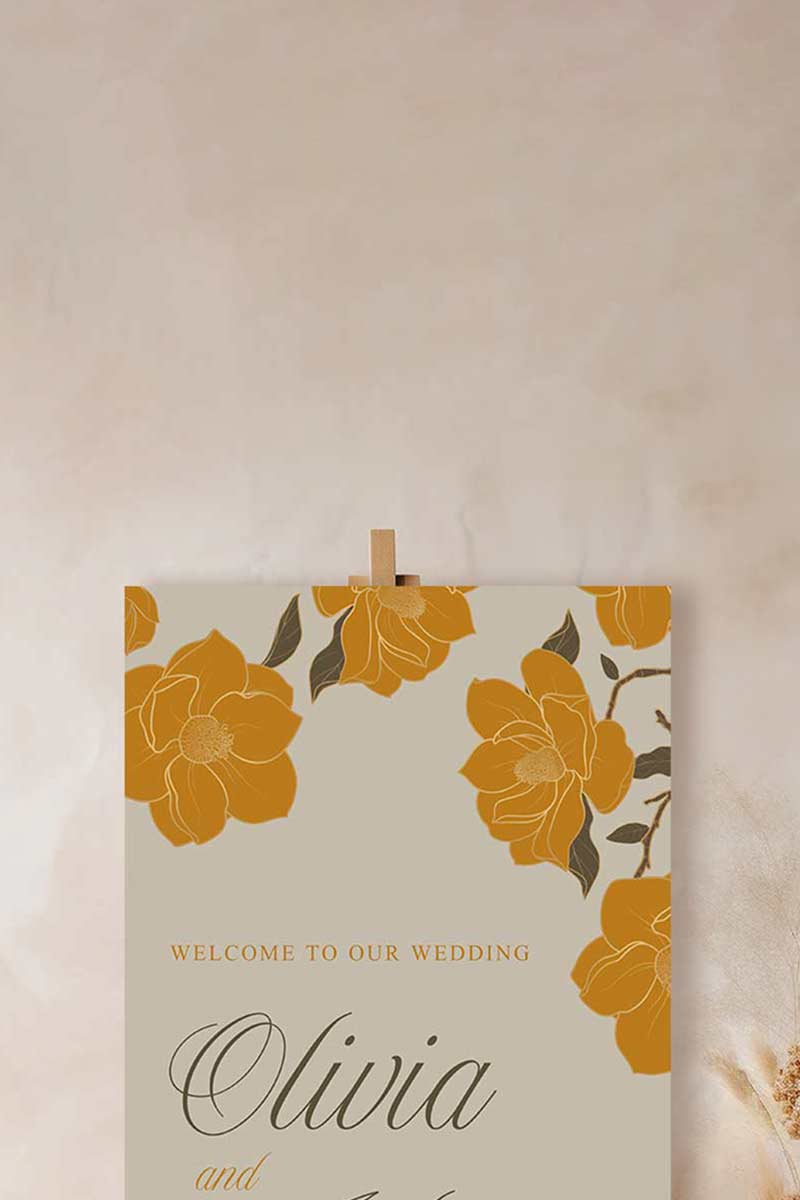 Yellow Floral Sign