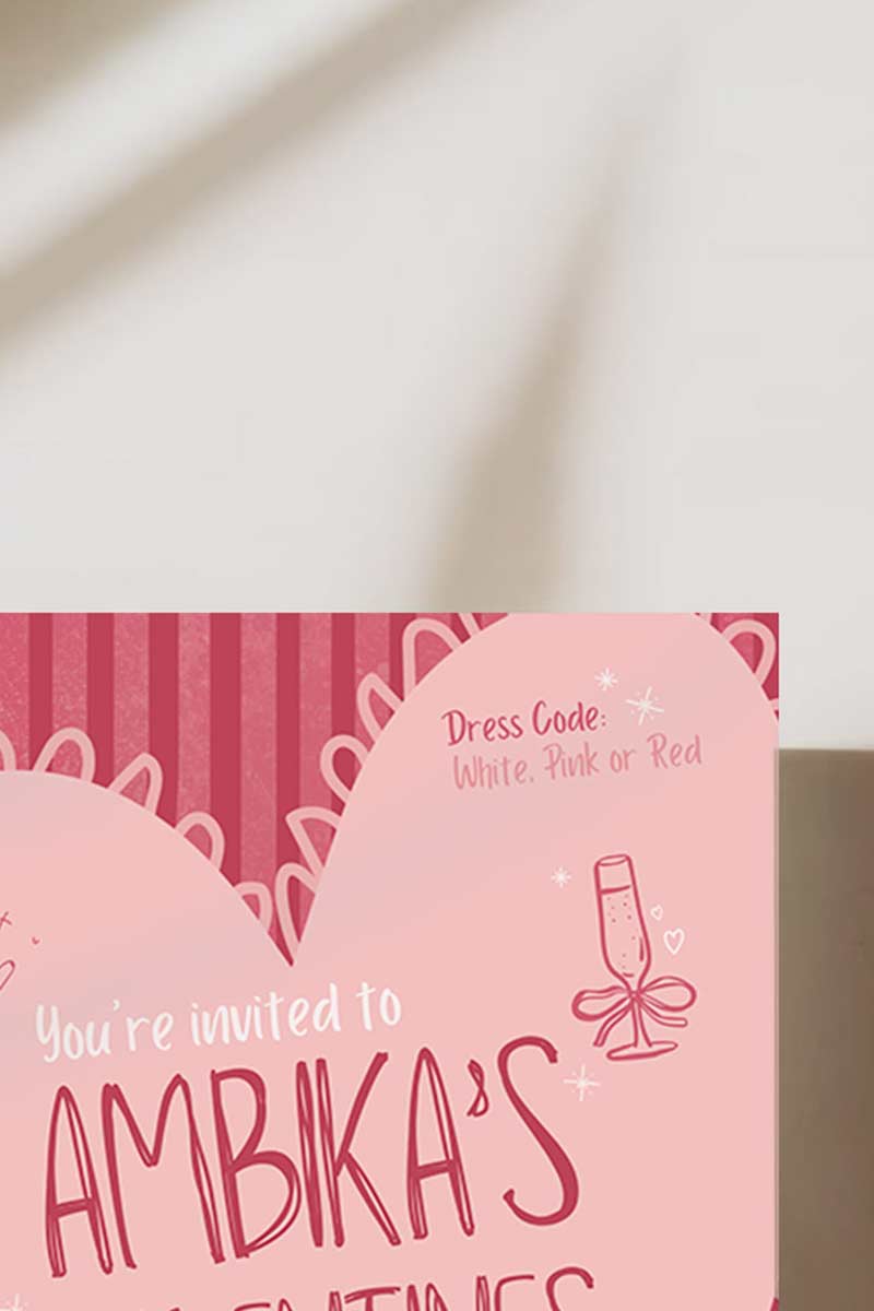 Pink/Mauve Heart Invite. Celebrations events for Galentines, Valentines, Girls Night, Stag or Bridal Shower. Signage. Pretty in Red. Digital Invite. Personalize and customize in Canva. Digital Download. Print around the world at a local print shop.