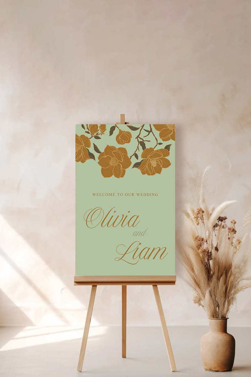 Wedding and Event Welcome Sign. Burnt Orange and Gold Florals. Birthday and Celebration. Wedding Ceremony. Engagement Sign. Wedding Stationery. DIY Stationery. Digital Download. Canva. Indian Weddings