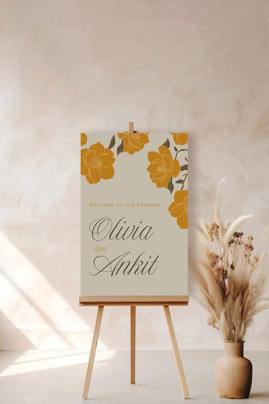 Yellow Floral Sign