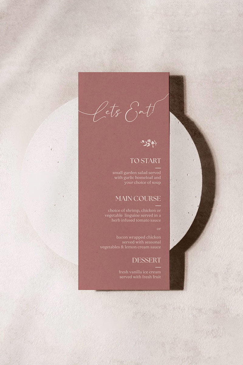 Coloured Menu