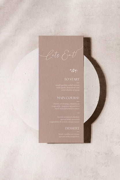 Coloured Menu