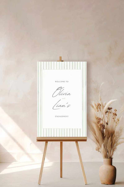 Wedding Invitations. Striped Welcome Sign. Indian Wedding Invites. Event Welcome Sign. Green, and white colours. Baby Shower. Birthday and Celebration. Wedding Ceremony. Engagement Sign. Wedding Stationery. DIY Stationery. Digital Download. Canva. Indian Weddings. Anand Karaj. Sangeet. Chunni. Mehndi, Haldi. Personalize. Customize.