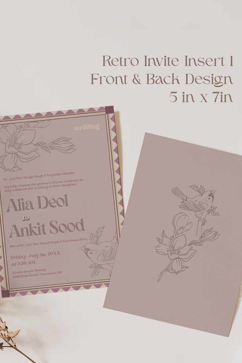 Wedding Invitations. Retro Wedding Invitation Set. Retro Welcome Sign. Indian Wedding Invites. Event Welcome Sign. Wine Purple, Green and beige colours. Wine Purple florals. Birthday and Celebration. Wedding Ceremony. Engagement Sign. Wedding Stationery. DIY Stationery. Digital Download. Canva. Indian Weddings. Anand Karaj. Sangeet. Chunni. Mehndi, Haldi. Personalize. Customize.