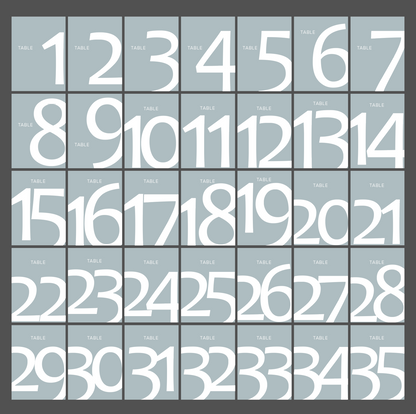 Bold Table Numbers