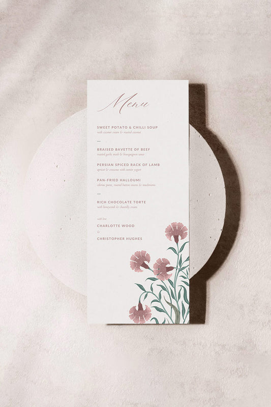 Floral Wedding Menu. Event Food Menu. Shades of Cream, Green, pink. Minimalistic Design. Motif florals design. Baby Shower. Indian Wedding. Birthday and Celebration. Engagement Stationery. Wedding Stationery. DIY Stationery. Digital Download. Canva. Indian Weddings. Reception. Personalize. Customize. Anand Karaj, Mehndi, Sangeet, Haldi
