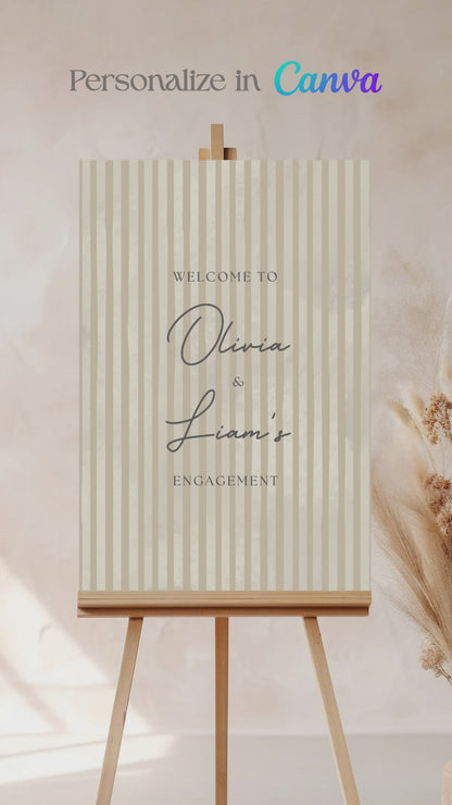 Beige Striped Sign