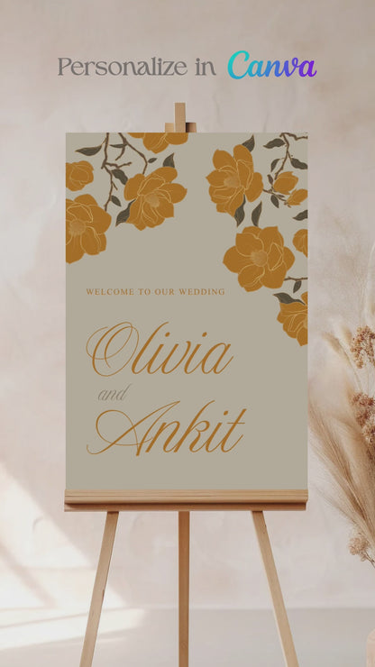 Yellow Floral Sign