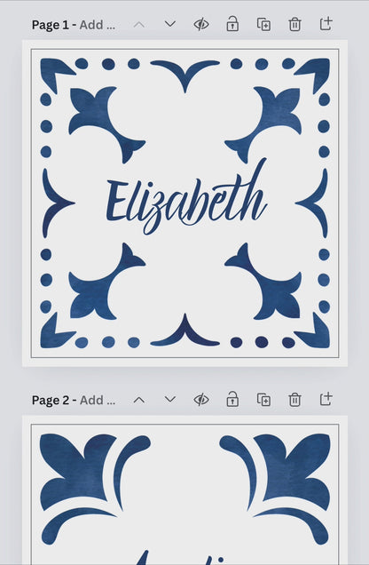 Tiled Name Cards