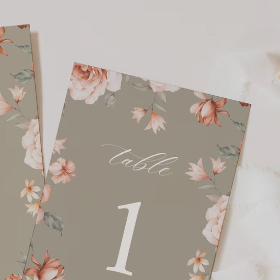 Floral Wedding Table Numbers. Event Table Numbers. Shades of Green, orange and beige. Orange roses. Baby Shower. Indian Wedding. Birthday and Celebration. Engagement Stationery. Wedding Stationery. DIY Stationery. Digital Download. Canva. Indian Weddings. Reception. Personalize. Customize. Anand Karaj, Mehndi, Sangeet, Haldi