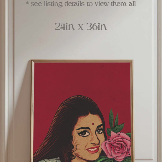 Saira Banu poster, saira banu wall art, Bollywood actress, iconic actress saira banu, Padosan poster. 70s movie classic. Main Chali Main Chali Dekho Pyaar Ki Gali. Wall Art, Home Decor, Office Decor. Retro wall art poster. Iconic. Digital wall art