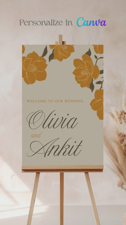 Yellow Floral Sign