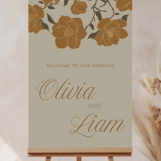 Wedding and Event Welcome Sign. Burnt Orange and Gold Florals. Birthday and Celebration. Wedding Ceremony. Engagement Sign. Wedding Stationery. DIY Stationery. Digital Download. Canva