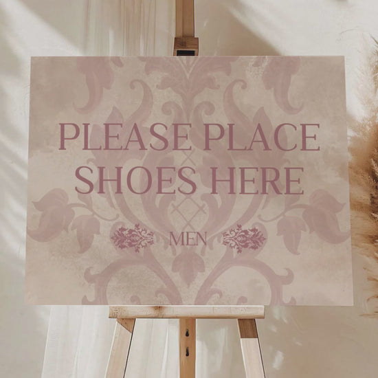 Brown & Pink French Baroque Welcome Sign with shades of brown. Washroom Directional sign. Please cover your head sign for hindu and sikh weddings. Please disconnect from your device sign. Bridal Shower stationery. Baby Shower Signage. Engagement Signage. Outdoor wedding signage. Personalize and customize in Canva. Digital Download. Print anywhere in the World at your local printer