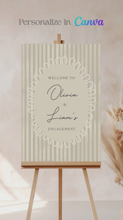 Beige Striped Sign